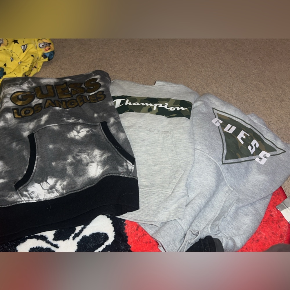 Boys GUESS (2) and (1) CHAMPION pullover hoodies